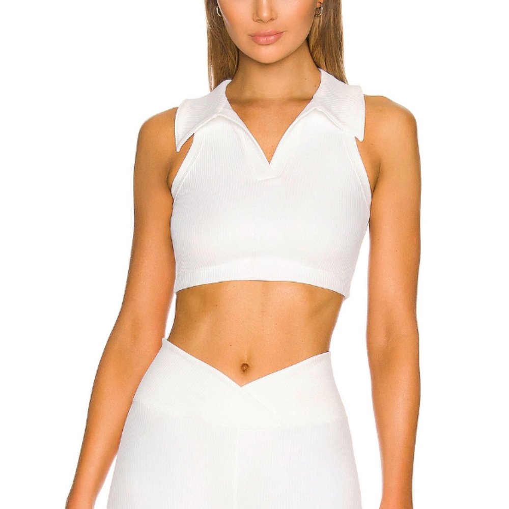 YEAR OF OURS Gabriella Polo Sports Bra (White, S)